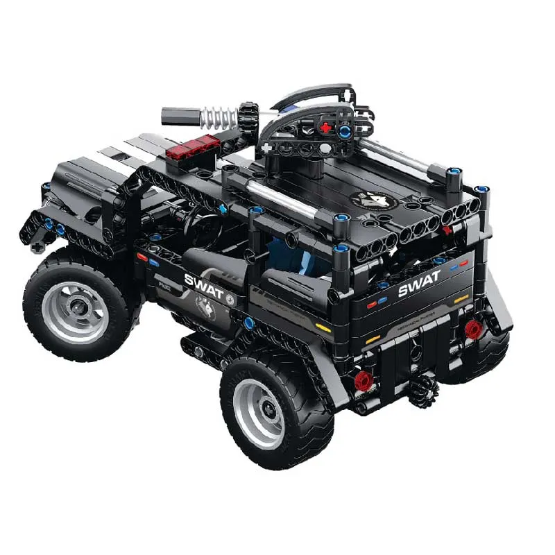 Children's plastic construction set 2 in 1 Military SWAT Jeep - 391 pieces