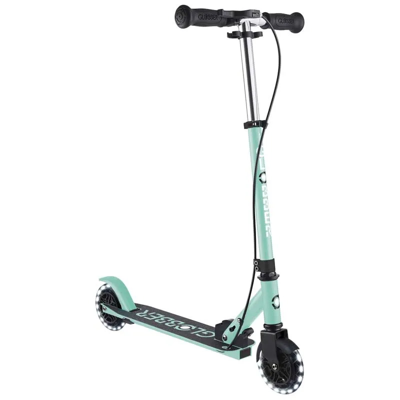 Scooter with hand brake FLOW ELEMENT JUNIOR LIGHTS, mint-colored
