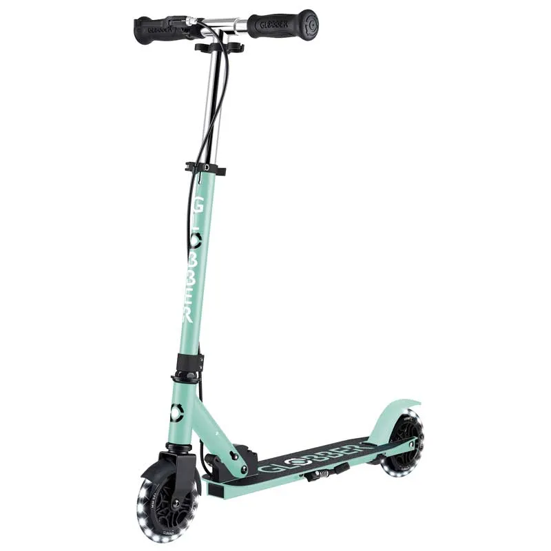 Scooter with hand brake FLOW ELEMENT JUNIOR LIGHTS, mint-colored