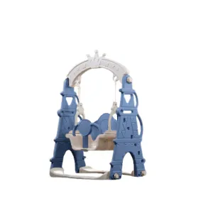 Синя бебешка пластмасова люлка със странични прегради