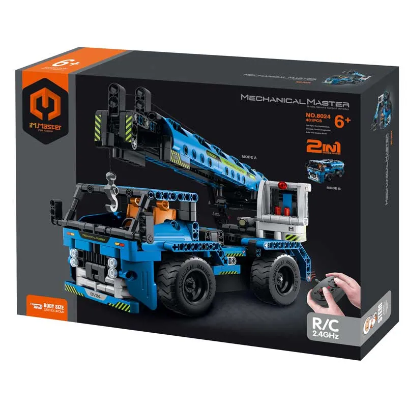 Constructor 2 in 1 Building Crane and Truck, RC - 401 pieces
