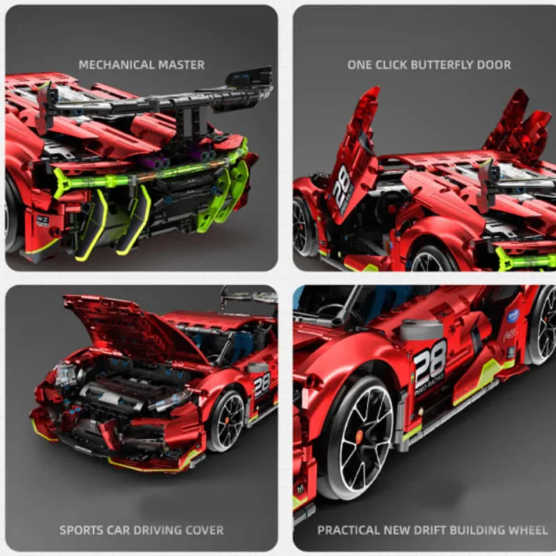 Конструктор Електрическа супер кола, RC, 1:10 - 1835ч.