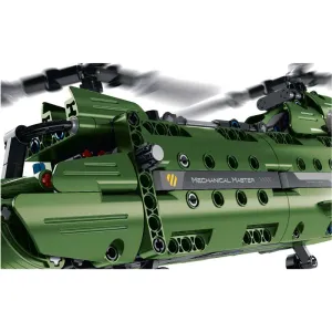 Детски пластмасов конструктор 2 в 1 Военен самолет и хеликоптер - 393 части