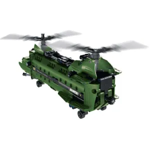 Детски пластмасов конструктор 2 в 1 Военен самолет и хеликоптер - 393 части