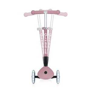 Foldable eco scooter with 3 wheels GLOBBER JUNIOR FOLDABLE LIGHTS ECOLOGIC - berry color