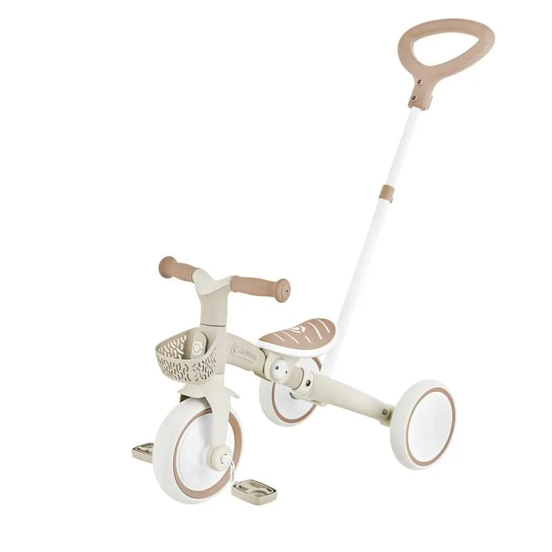 Tricycle with parental control 3 in 1 GLOBBER LEARNING TRIKE PLUS, beige