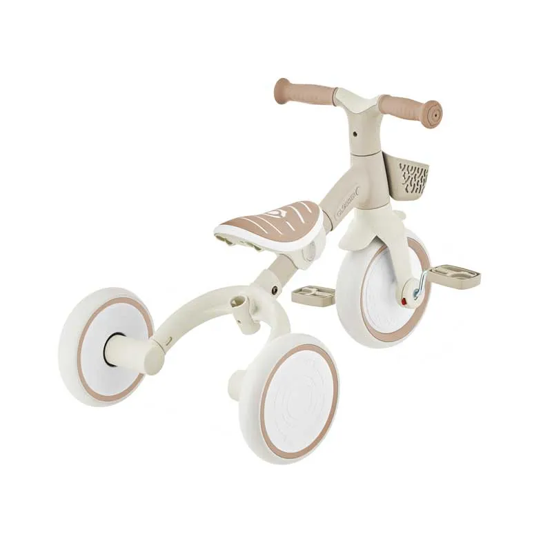 Tricycle with parental control 3 in 1 GLOBBER LEARNING TRIKE PLUS, beige