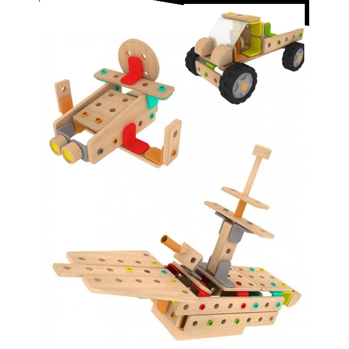 Classic wooden construction set with 500 pieces
