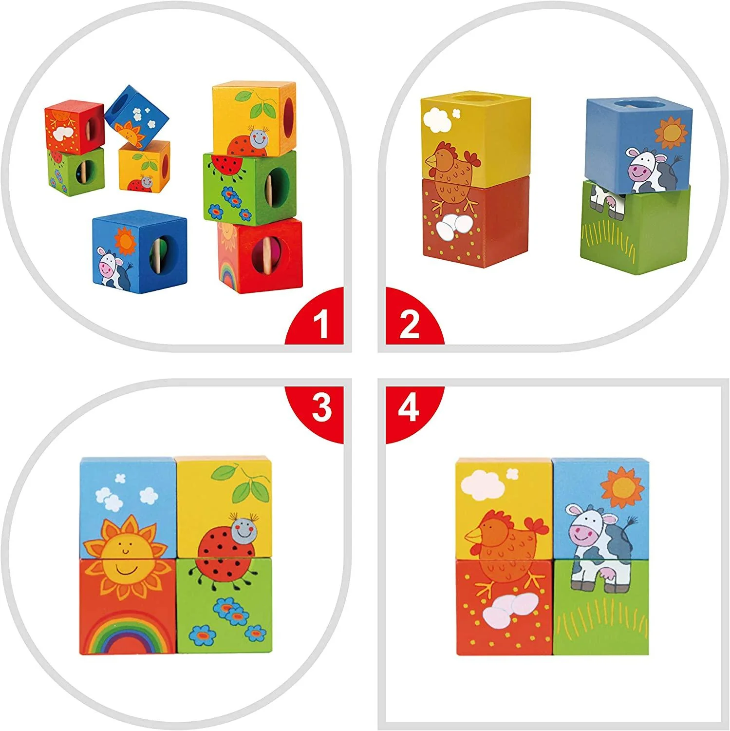 Дървени Кубчета Тип Пъзел