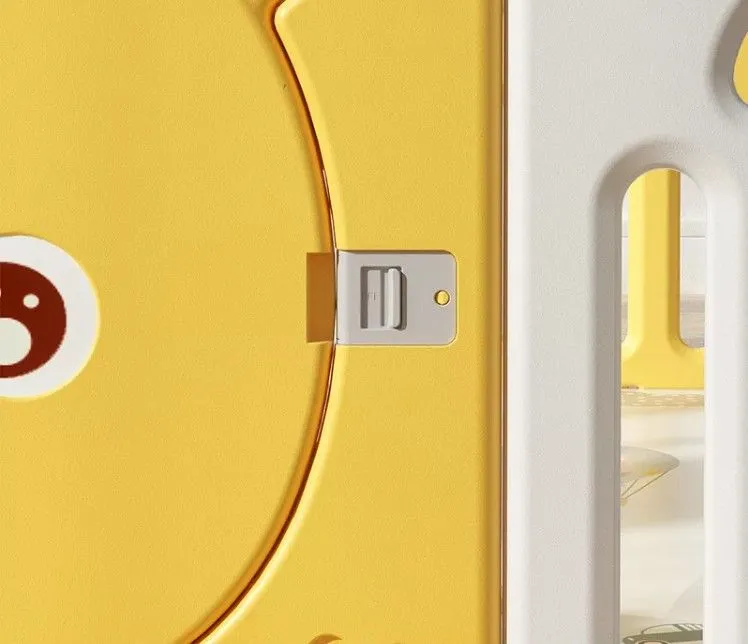 Сгъваема бебешка ограда за безопасна игра - Мече в жълт цвят