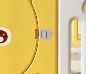 Сгъваема бебешка ограда за безопасна игра - Мече в жълт цвят