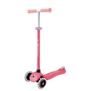 Children's scooter with glowing wheels PRIMO PLUS GLOW LIGHTS, coral