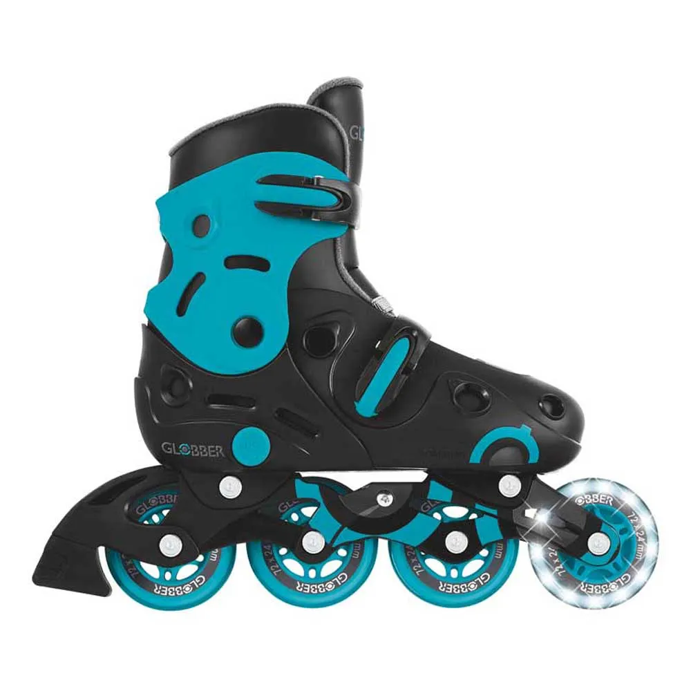 Children's roller skates with light-up wheels GLOBBER 2 in 1, size 34-37 - blue