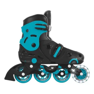 Children's roller skates with light-up wheels GLOBBER 2 in 1, size 34-37 - blue