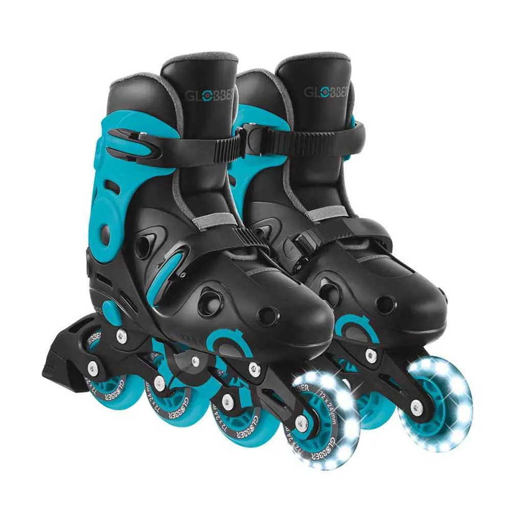 Children's roller skates with light-up wheels GLOBBER 2 in 1, size 34-37 - blue