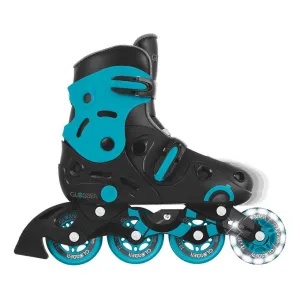 Children's roller skates with light-up wheels GLOBBER 2 in 1, size 34-37 - blue