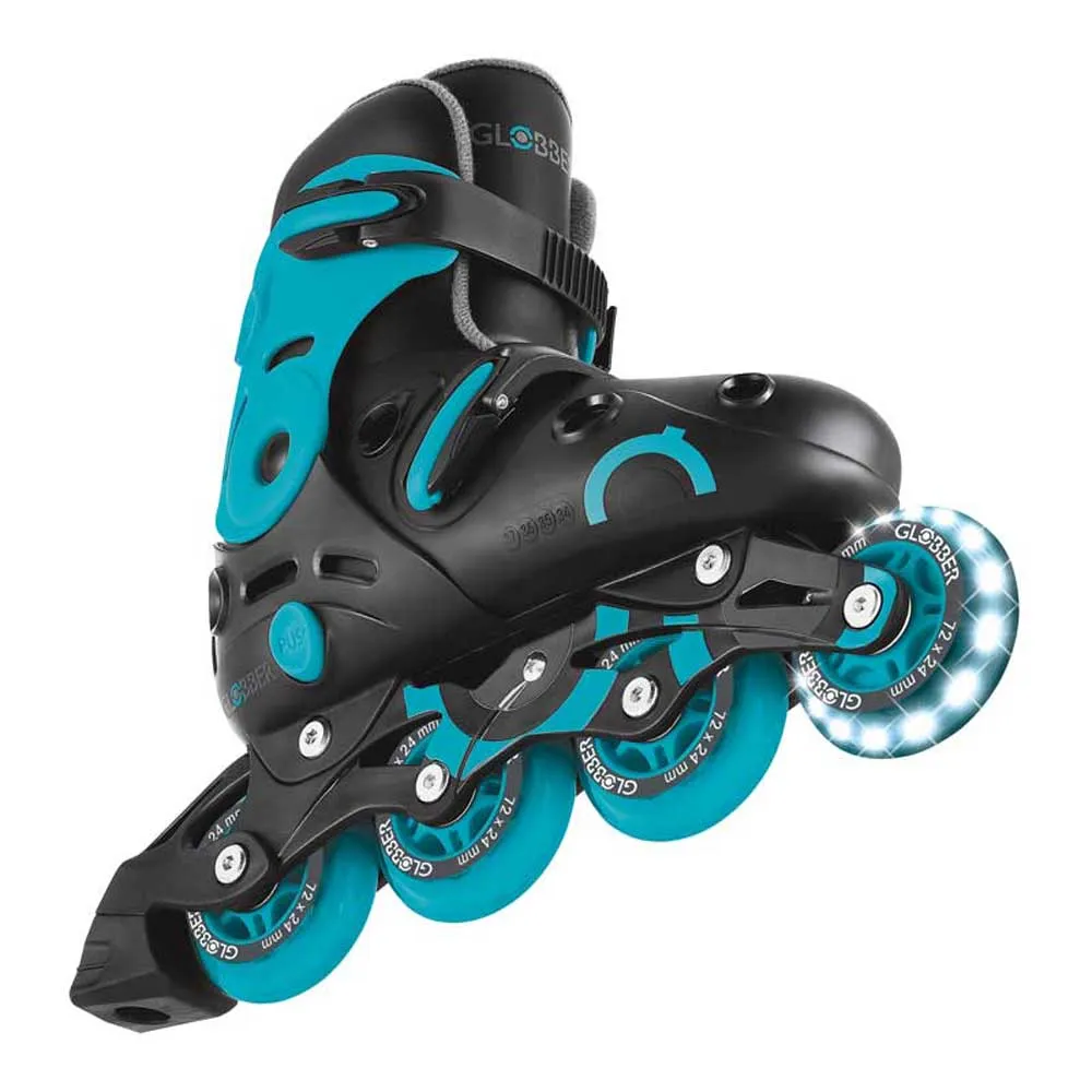 Children's roller skates with light-up wheels GLOBBER 2 in 1, size 34-37 - blue