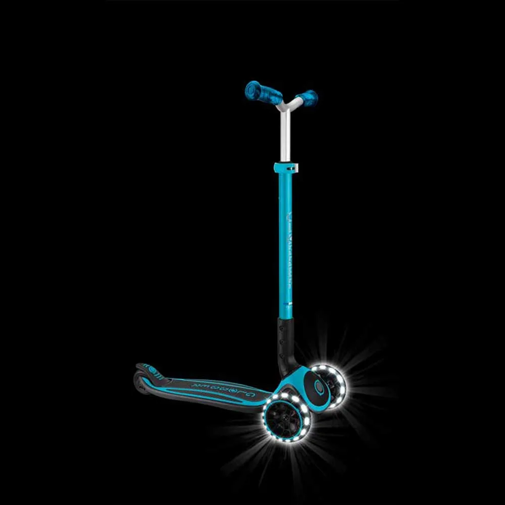 Folding scooter for children over 4 years old, GLOBBER ACE LIGHTS, blue
