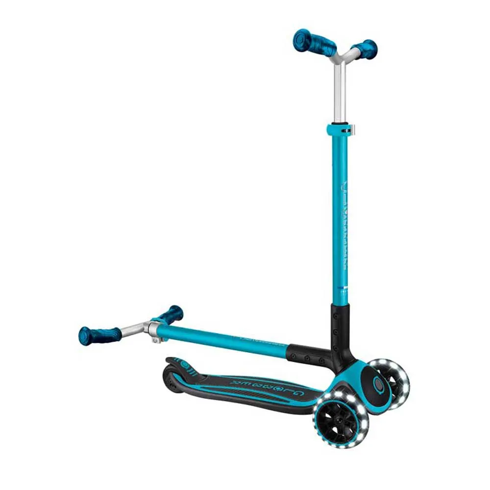 Folding scooter for children over 4 years old, GLOBBER ACE LIGHTS, blue