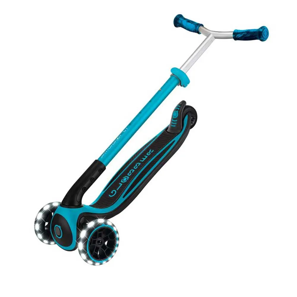 Folding scooter for children over 4 years old, GLOBBER ACE LIGHTS, blue