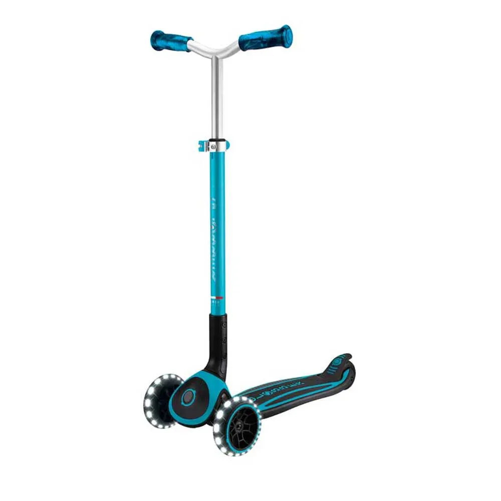 Folding scooter for children over 4 years old, GLOBBER ACE LIGHTS, blue