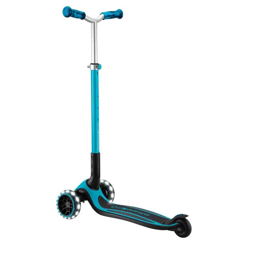 Folding scooter for children over 4 years old, GLOBBER ACE LIGHTS, blue