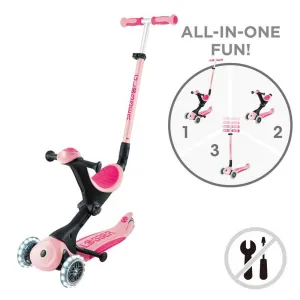 Scooter with parental control GO UP DELUXE LIGHTS, pastel pink