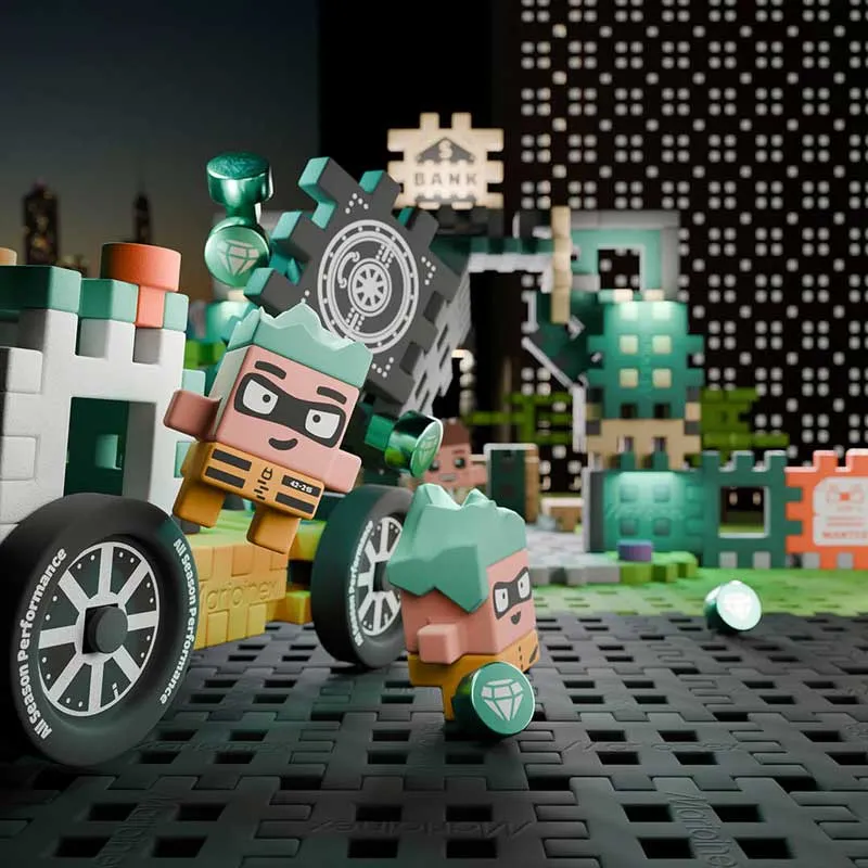 Мини вафлен конструктор Marioinex &quot;Банков обир&quot;, 148 части