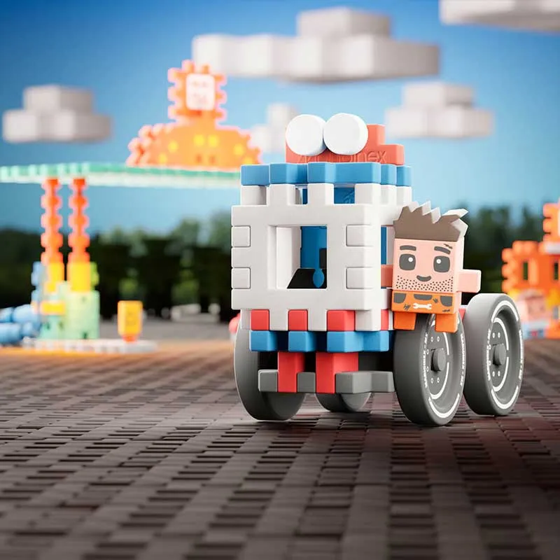 Мини вафлен конструктор Marioinex &quot;Бензиностанция&quot;, 148 части