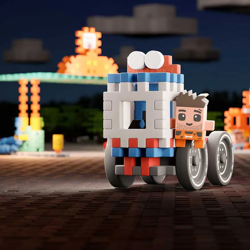 Мини вафлен конструктор Marioinex &quot;Бензиностанция&quot;, 148 части