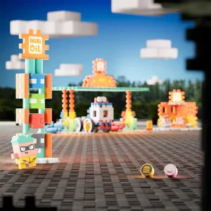 Мини вафлен конструктор Marioinex &quot;Бензиностанция&quot;, 148 части