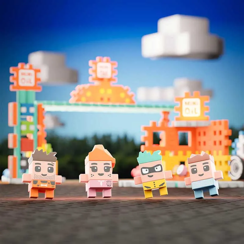 Мини вафлен конструктор Marioinex &quot;Бензиностанция&quot;, 148 части