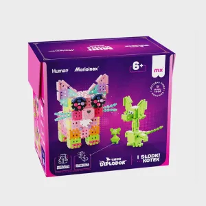 Мини вафлен конструктор Marioinex " Диплодок и котенце", 280 части