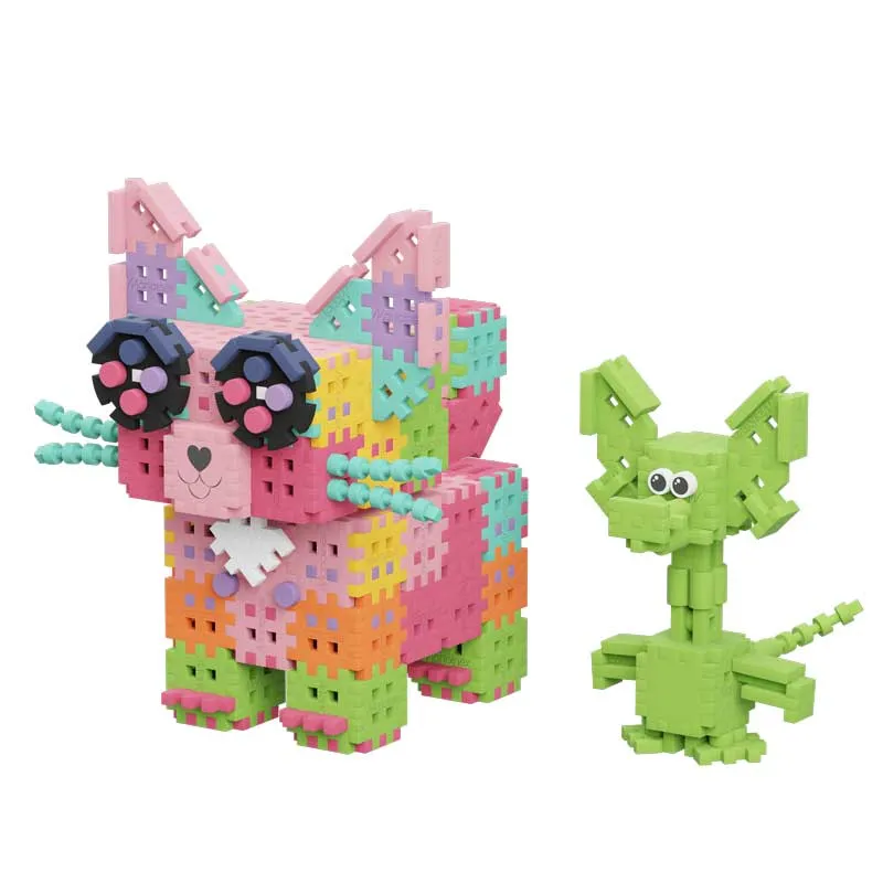 Мини вафлен конструктор Marioinex " Диплодок и котенце", 280 части