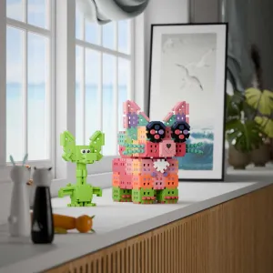 Мини вафлен конструктор Marioinex " Диплодок и котенце", 280 части