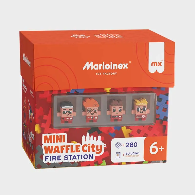 Мини вафлен конструктор Marioinex " Пожарна станция", 280 части