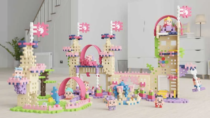 Mini waffle constructor Marioinex "Princess's Magic Tower", 80 pieces