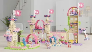 Mini waffle constructor Marioinex "Princess's Magic Tower", 80 pieces
