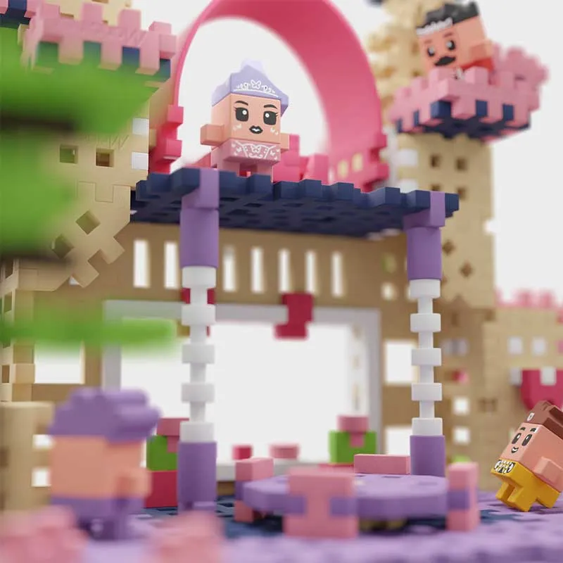 Мини вафлен конструктор Marioinex " Замъкът на принцесата ", 280 части