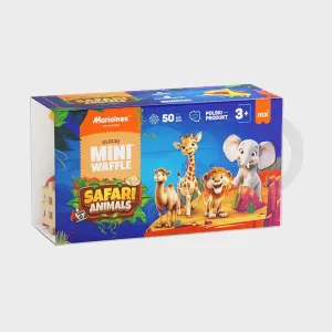 Мини вафлен конструктор Marioinex "Животни от сафари", 50 части