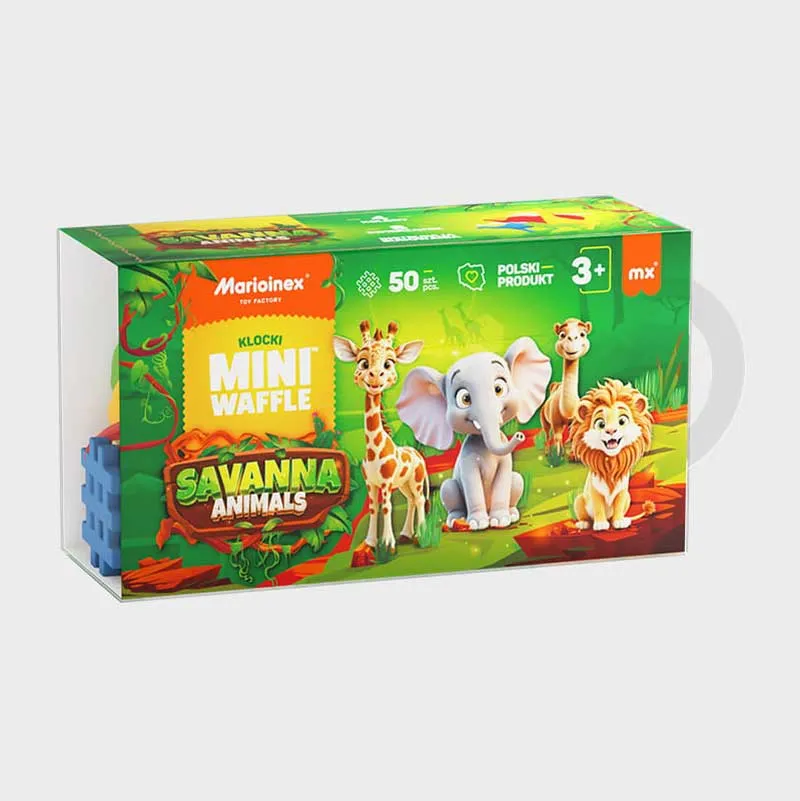 Мини вафлен конструктор Marioinex "Животни от саваната", 50 части