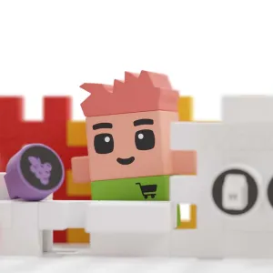 Мини вафлен конструктор Marioinex "Градски магазин", 148 части