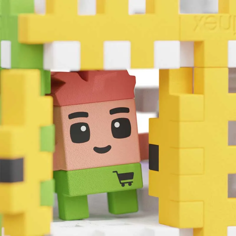 Мини вафлен конструктор Marioinex "Градски магазин", 148 части