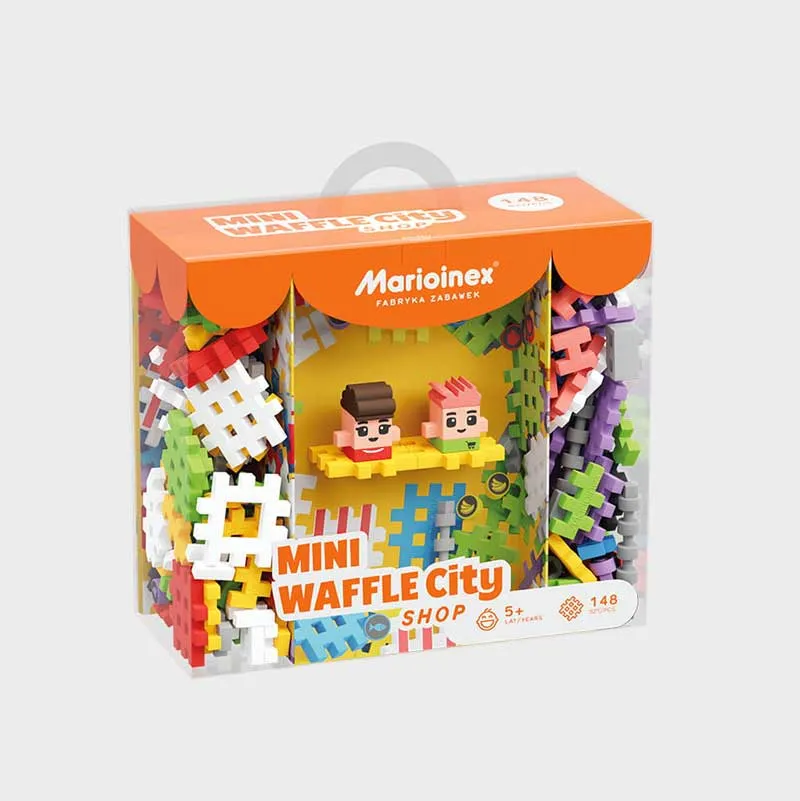 Мини вафлен конструктор Marioinex "Градски магазин", 148 части