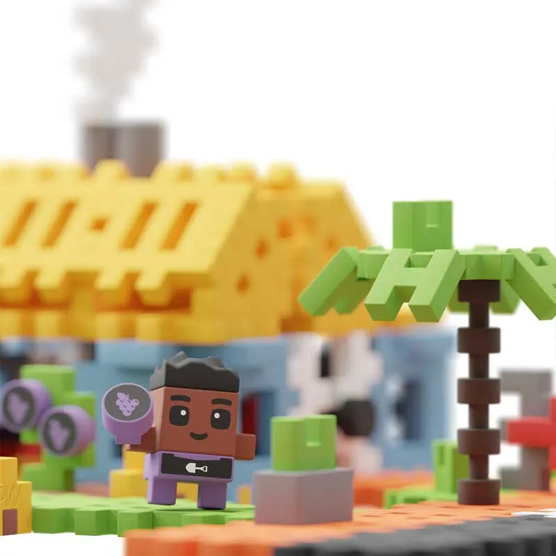 Мини вафлен конструктор Marioinex "Къща в града", 148 части