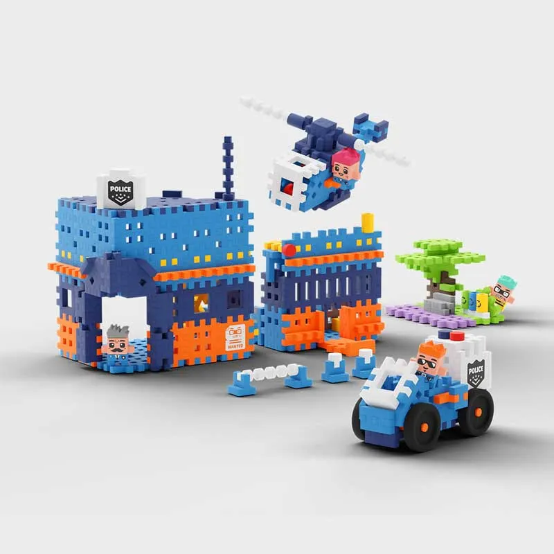 Мини вафлен конструктор Marioinex "Полицейско управление", 280 части