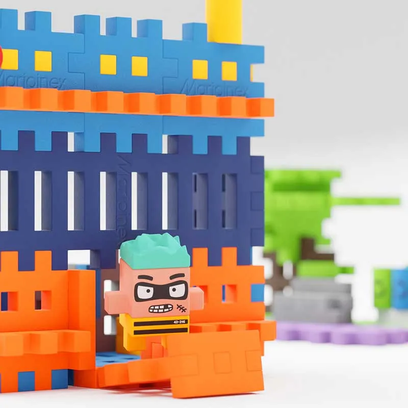 Мини вафлен конструктор Marioinex "Полицейско управление", 280 части