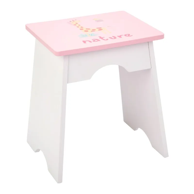 Wooden dressing table "Nature" with a pink and white stool