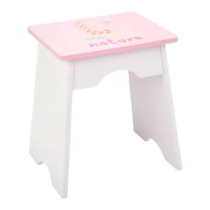Wooden dressing table "Nature" with a pink and white stool