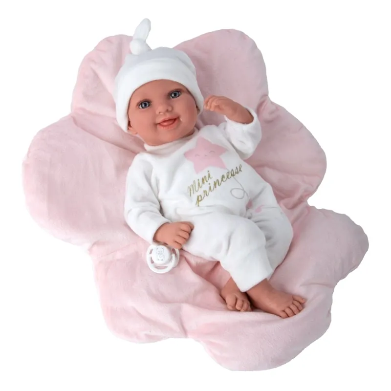 Doll-baby Colin with a pink cloud-shaped pillow, real weight - 40 cm